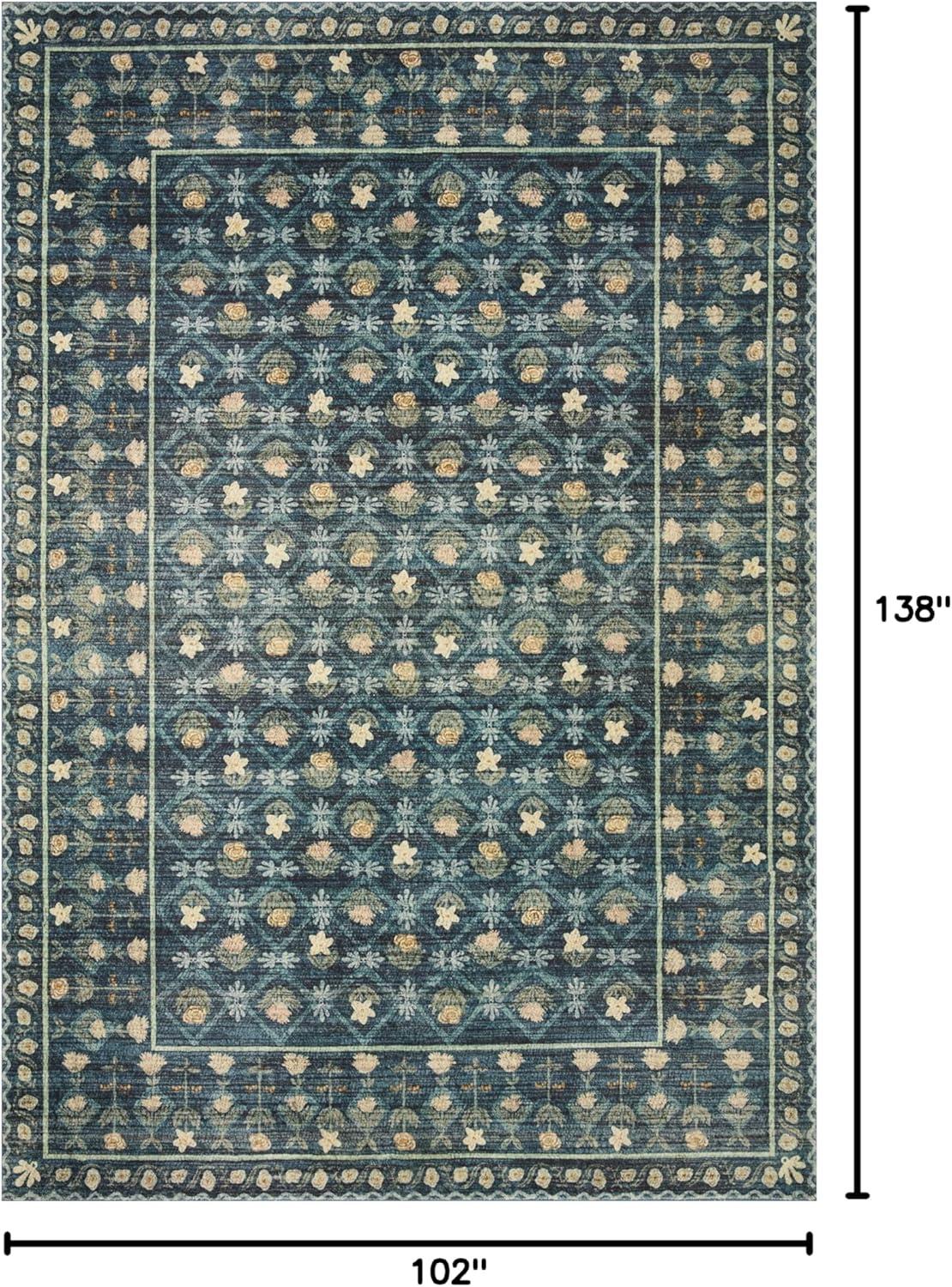 Rifle Paper Co. x Loloi Eden EDE-03 Lattice Indigo Rug feat. CloudPile