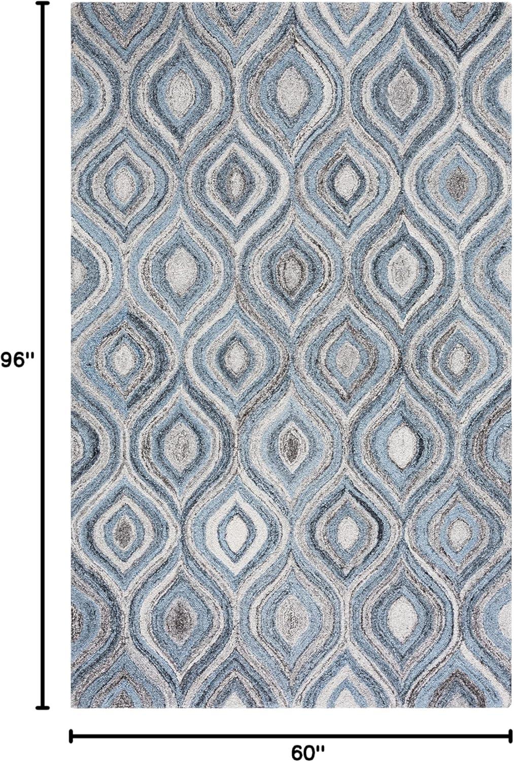 SAFAVIEH Abstract Salima Geometric Area Rug, Grey/Blue, 5' x 8'