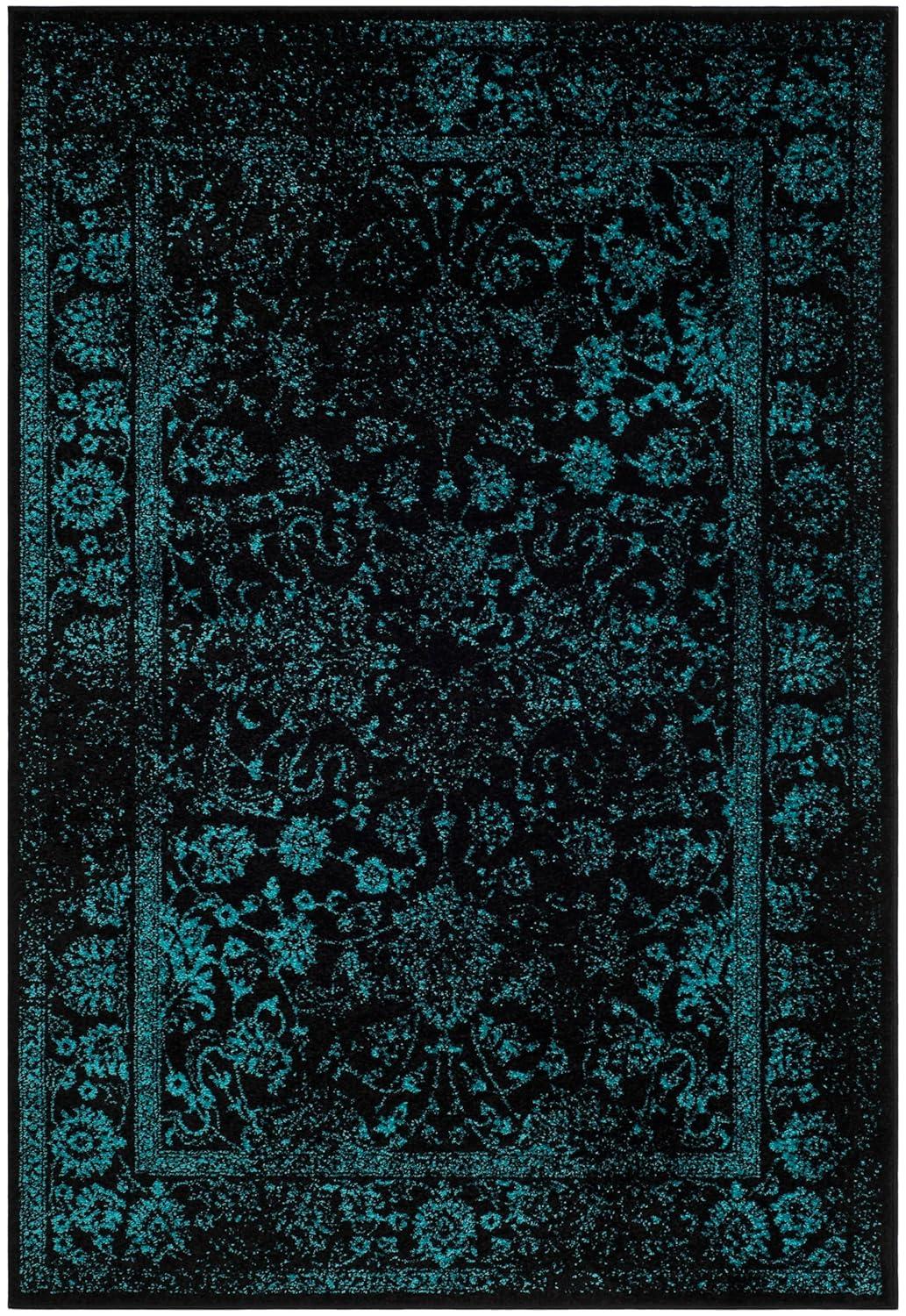 Adirondack ADR109 Machine Made Indoor Area Rug - Black/Teal - 6'x9' - Safavieh