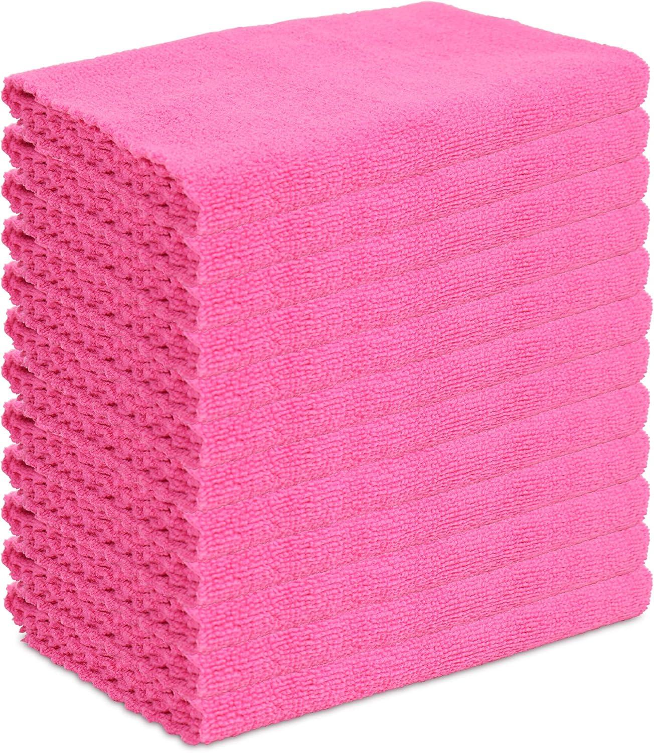 Smart Edge Microfiber Cleaning Cloth 16x16 Pink (12/Pack)