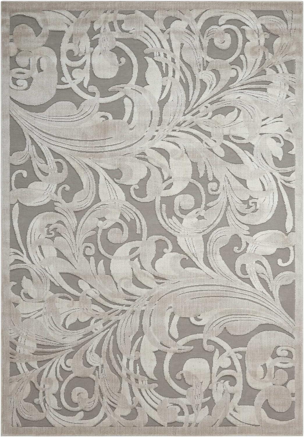 Nourison Graphic Illusions Floral Grey/Camel 2'3" x 3'9" Area Rug, (2x4)