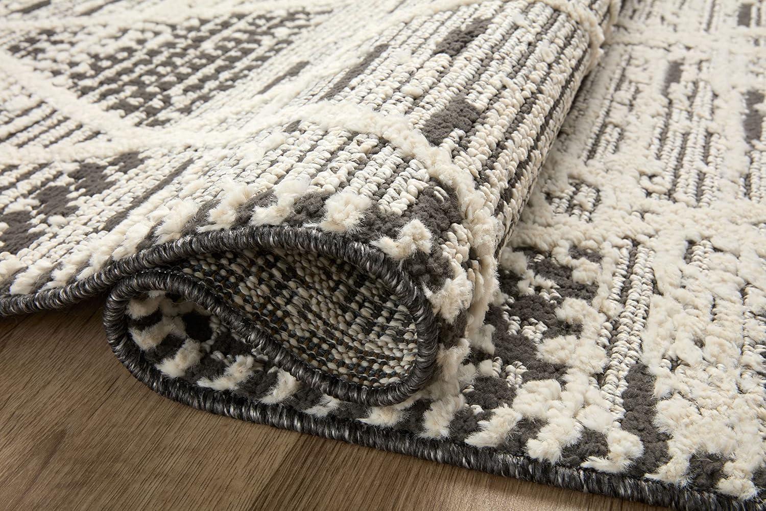 Loloi II Fabian Charcoal / Ivory 5'-3" x 7'-6" Area Rug