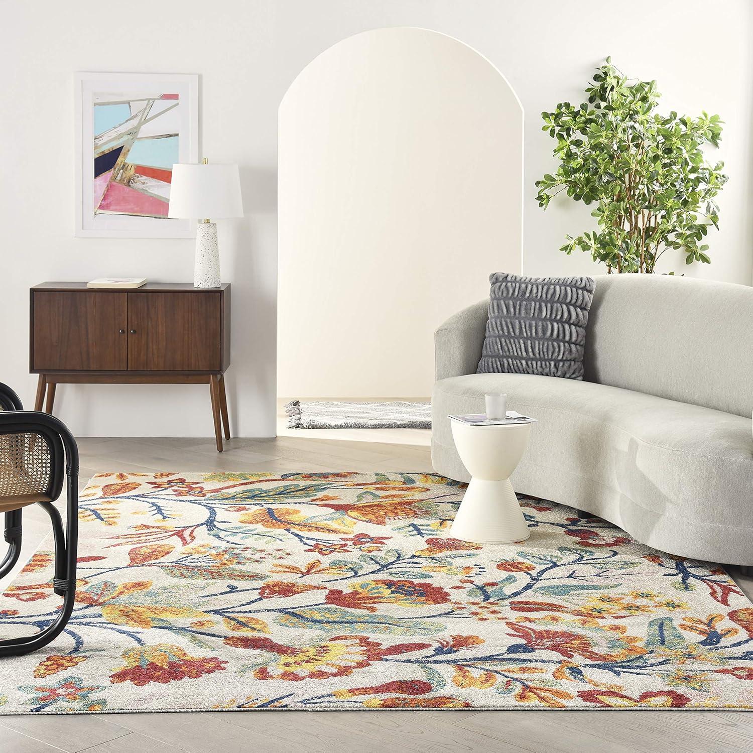 Nourison Allur Botanical Indoor Area Rug Ivory Multicolor 9' x 12'