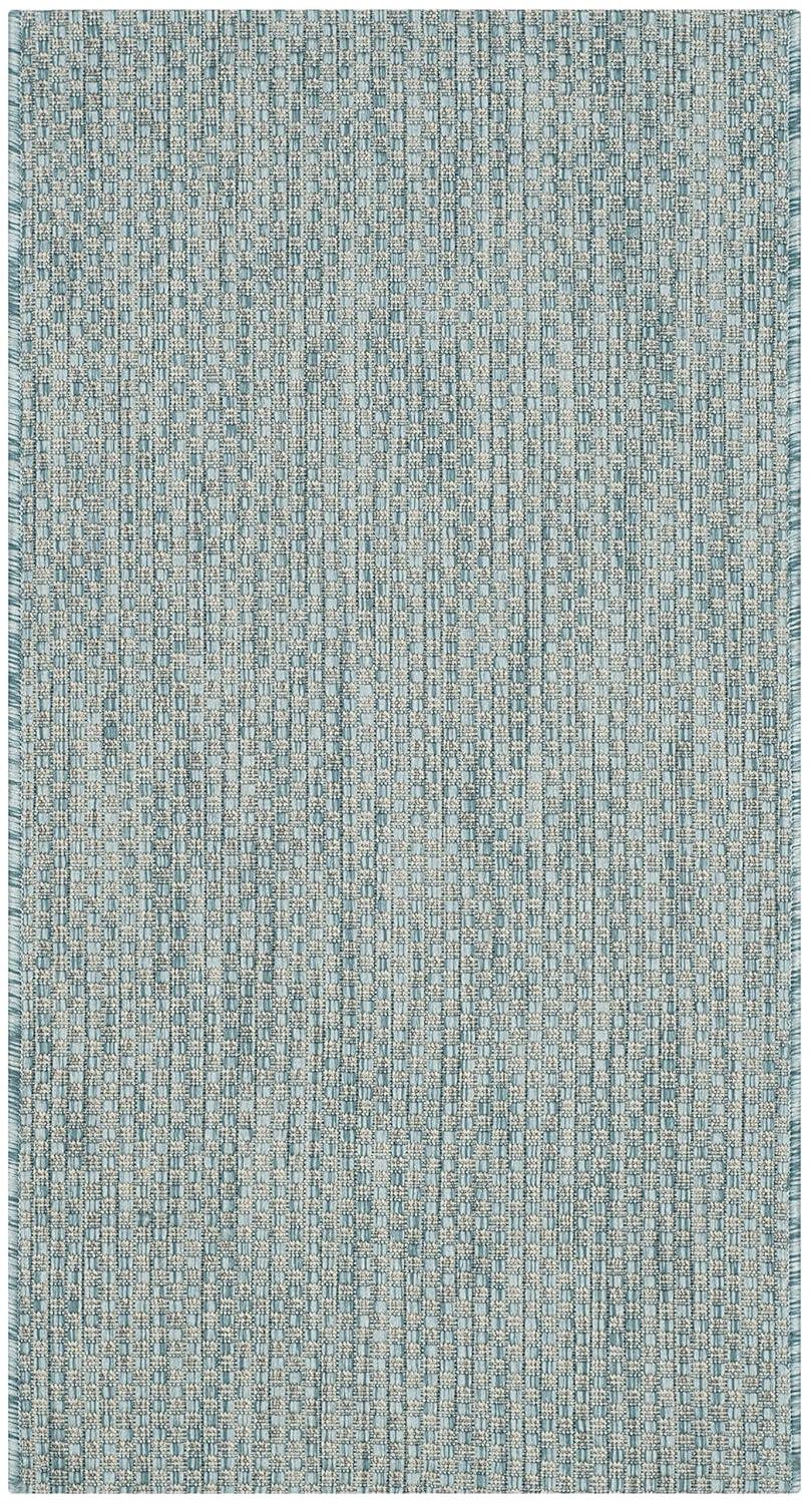 Courtyard CY8521 Power Loomed Indoor/Outdoor Accent Rug - Aqua/Grey - 2'x3'7" - Safavieh.