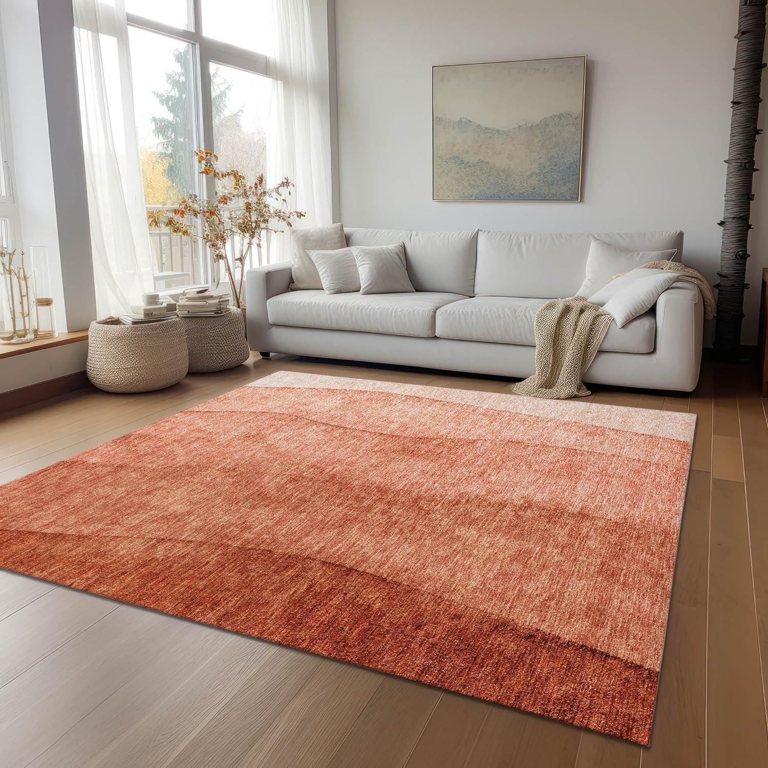 Paprika Gradient Flat Woven Synthetic Indoor/Outdoor Rug 5' x 7'