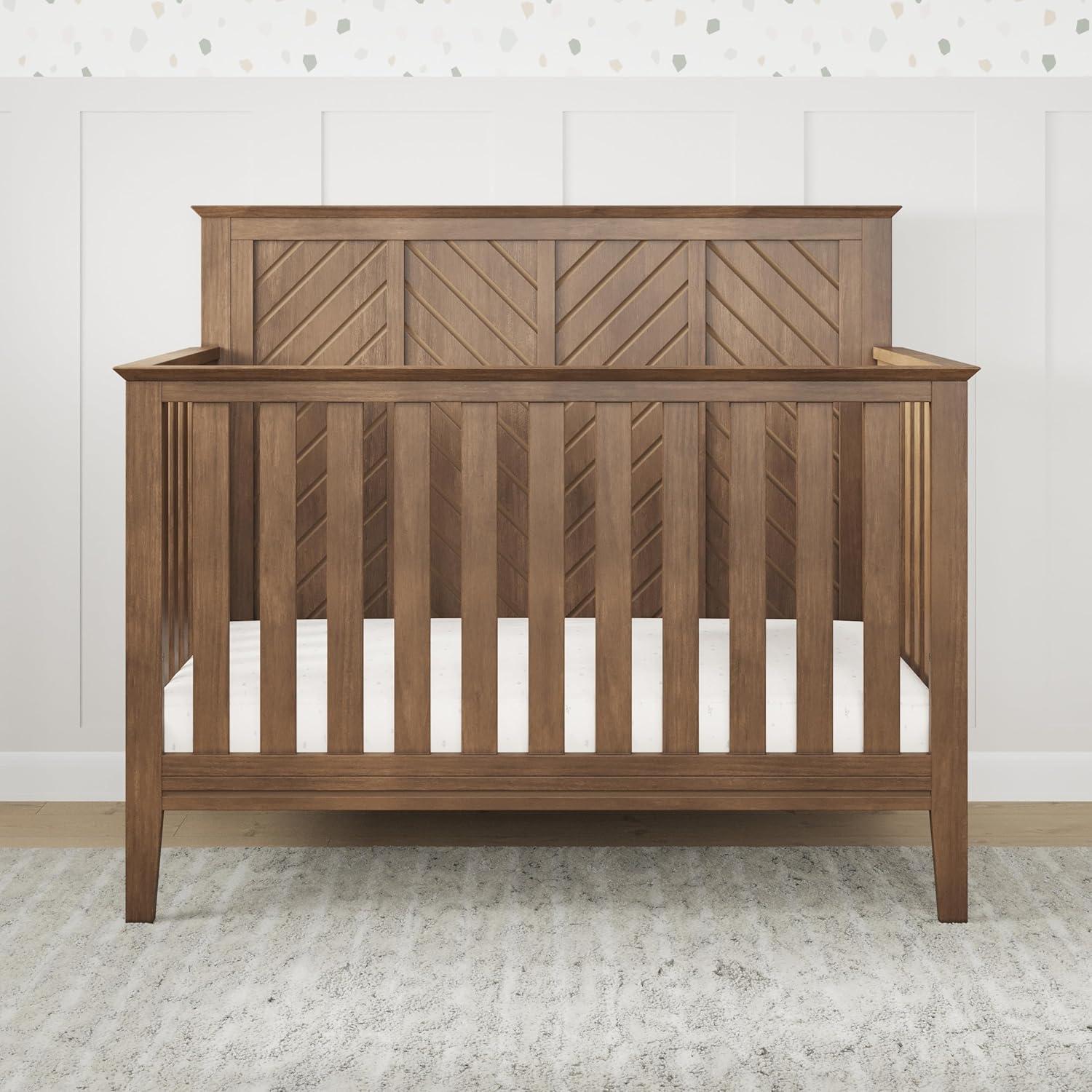 Atwood Crib, Dresser and Chest Nursery Set, 3-Piece, Includes 4-in-1 Convertible Crib, Dresser and Chest, Grows with Your Baby (Cocoa Bean Brown)