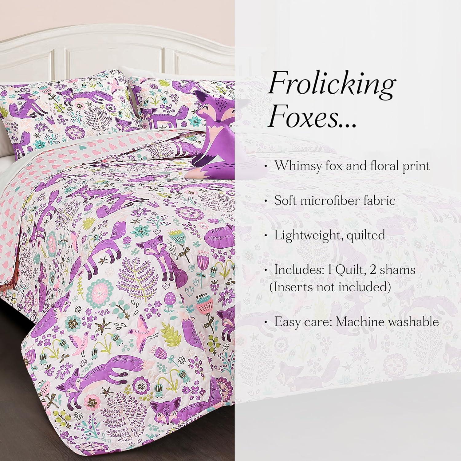Lush Decor Microfiber Reversible Traditional 4 Piece Quilt Set