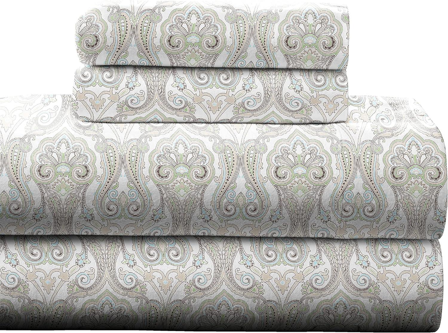 Pointehaven Flannel Paisley Sheet Set