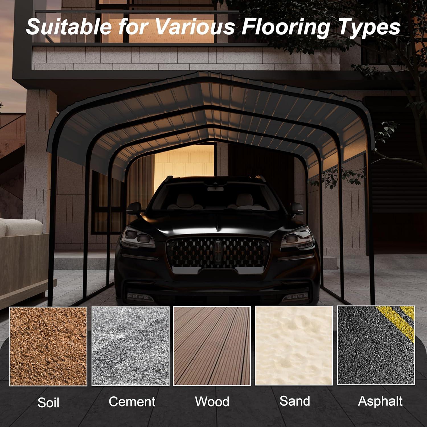 Steel Carport, Galvanized Multiple Sizes