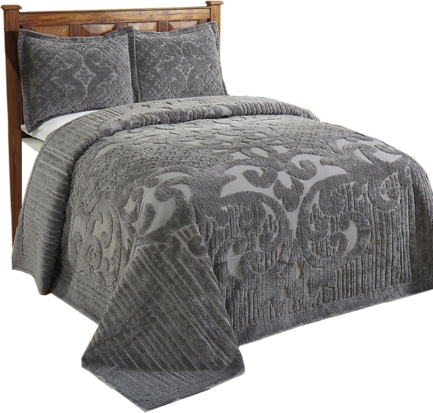 Ashton 100% Cotton Traditional Tufted Medallion Pattern Coverlet/Bedspread