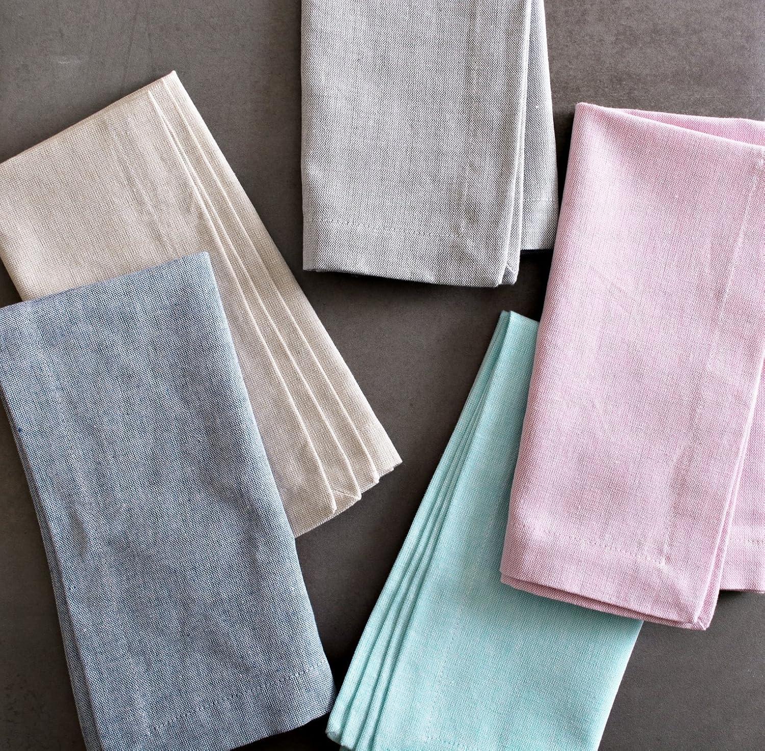 Natural Cotton Chambray Square Napkin Set of 6