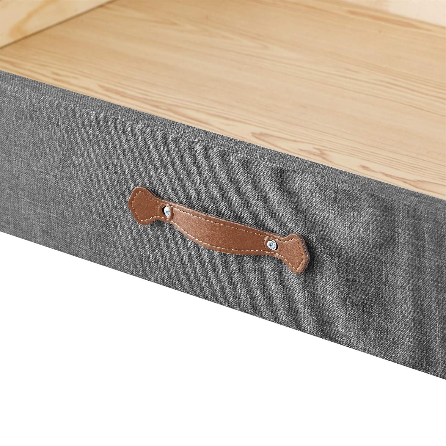 MUSEHOMEINC Cajón de Almacenamiento Debajo de la Cama Tapizado, con 4 Ruedas, Gris