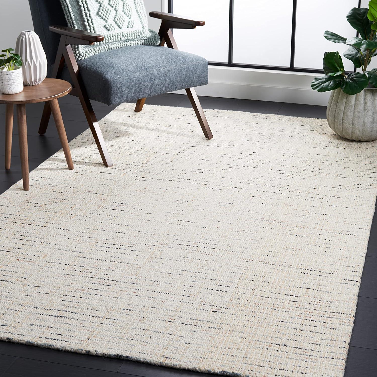 Abstract ABT468 Handmade Indoor Area Rug - Ivory/Light Gray - 4'x6' - Safavieh