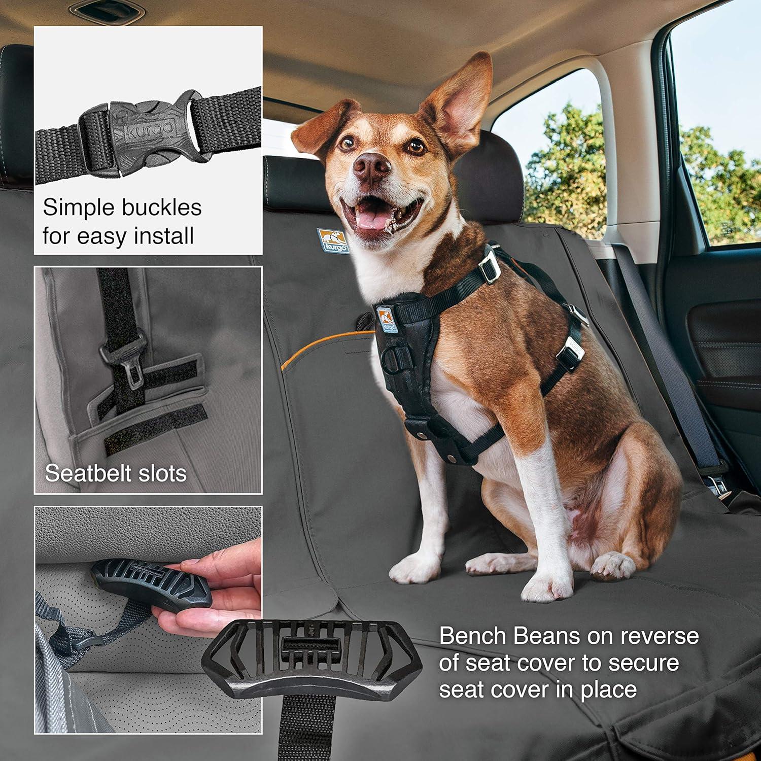 Charcoal Grey Waterproof SUV Bench Seat Cover for Pets, 63" Wide