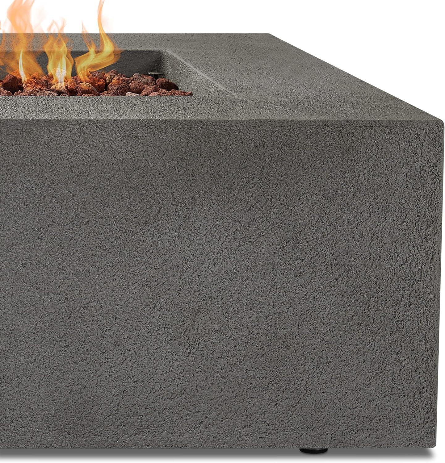 Real Flame Baltic 50.5" x 32.5" Natural Gas Fire Table in Glacier Gray