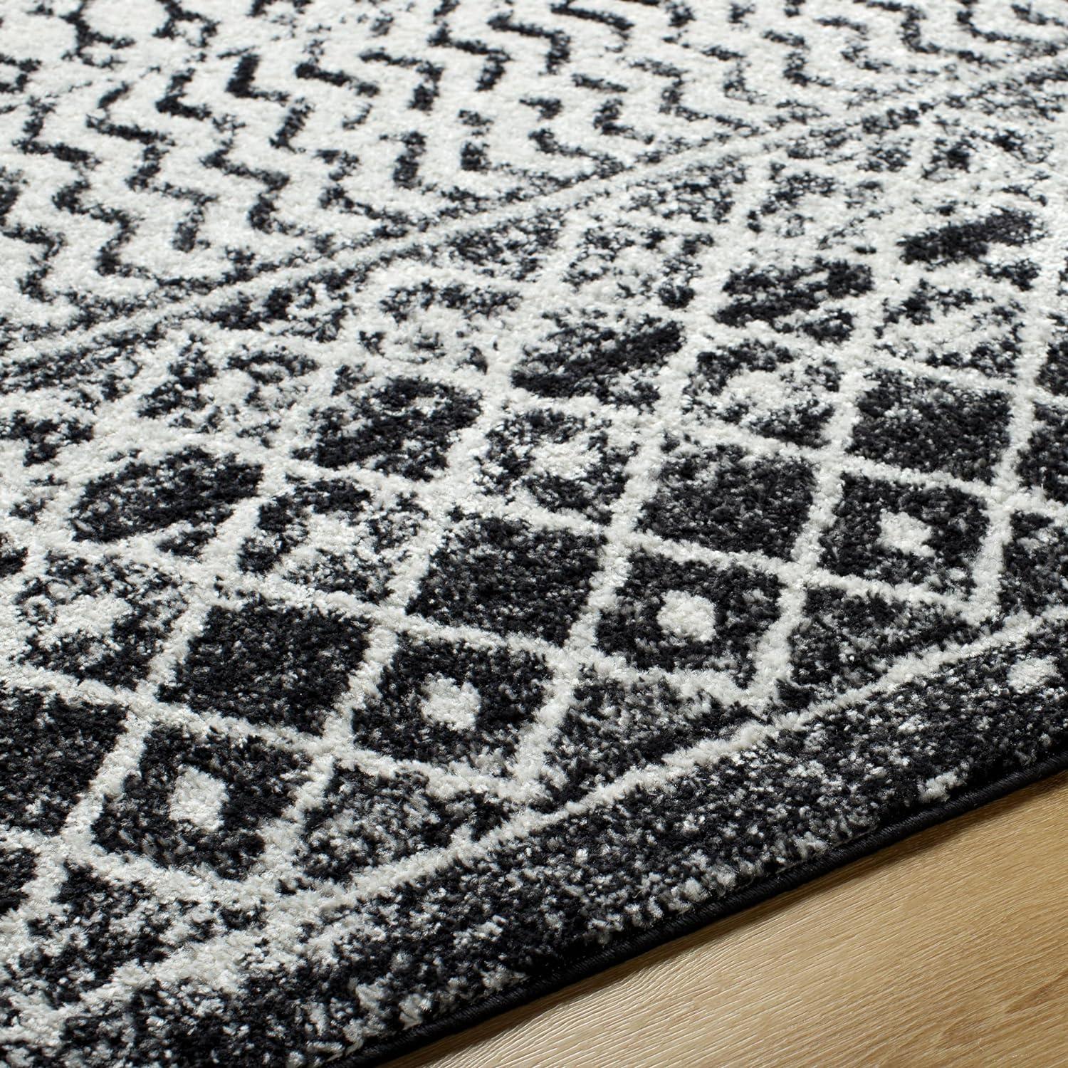 Livabliss Elaziz Boho Moroccan Area Rug,7'10" x 11',Black