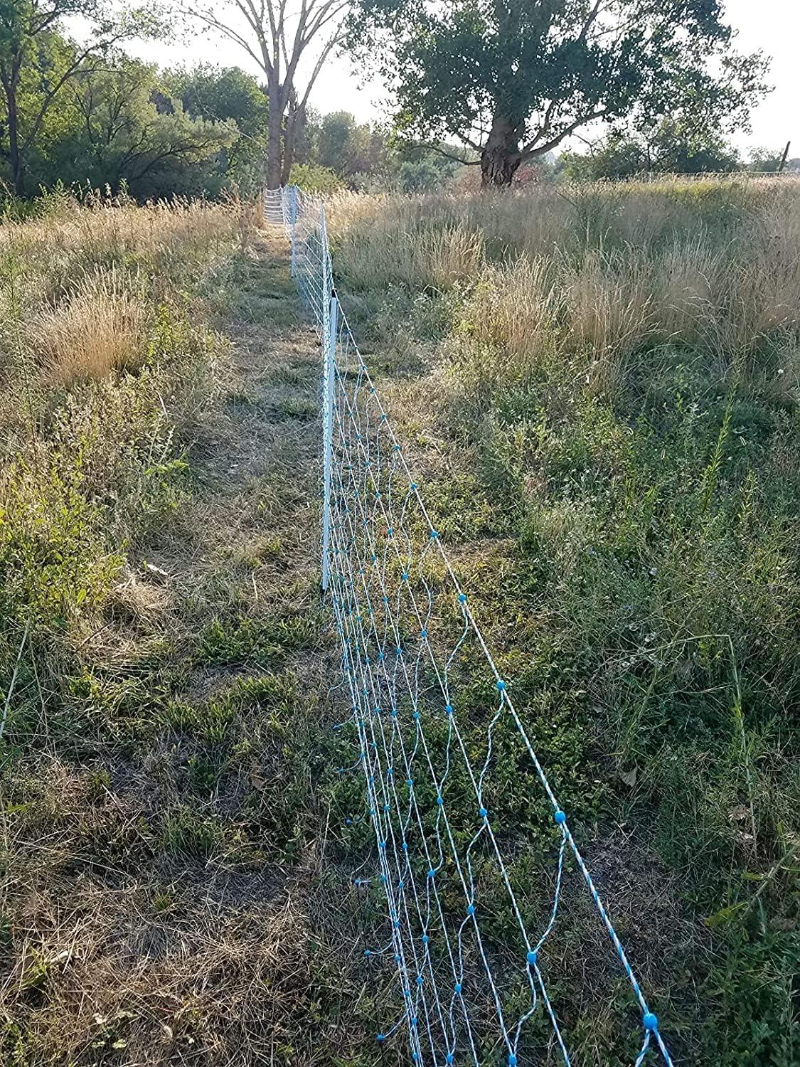 Starkline 35" x 164' Blue Electric Fence Netting with Stainless Steel Conductors