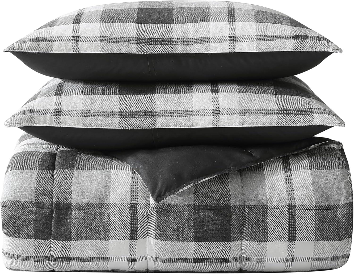 Nautica Nautica Crossview Plaid Microsuede Blue Comforter Set