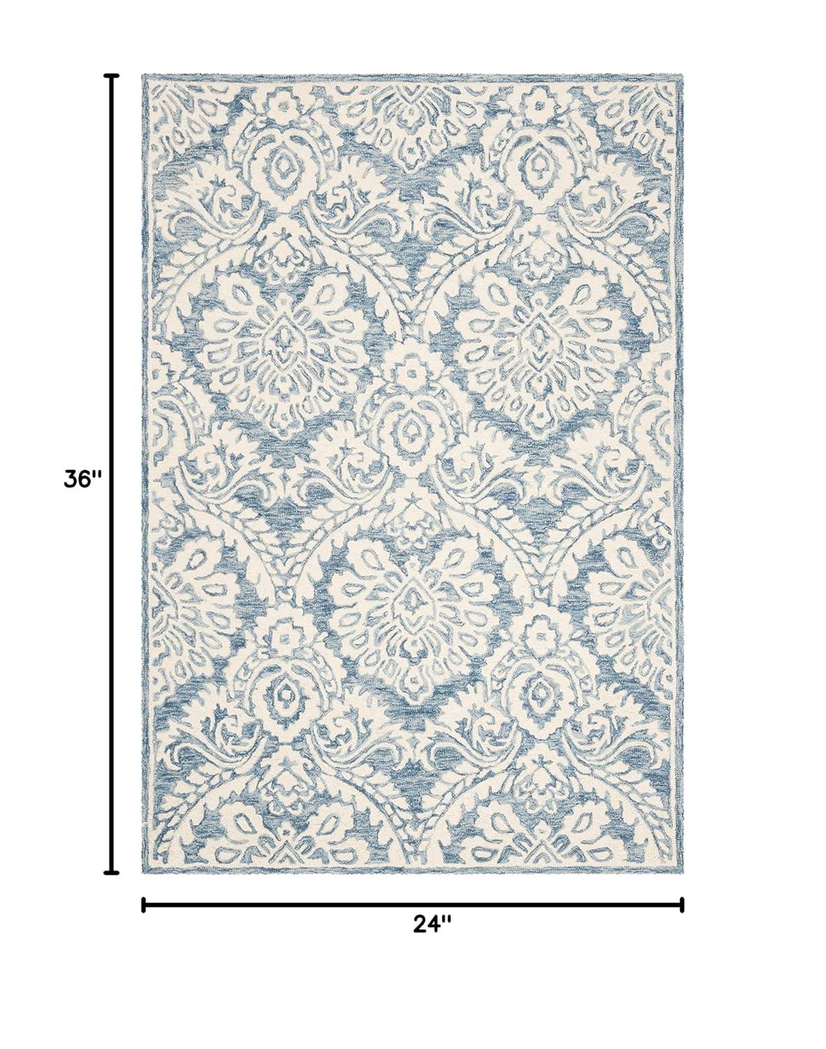 Blossom BLM106 Hand Tufted Indoor Accent Rug - Blue/Ivory - 2'x3' - Safavieh