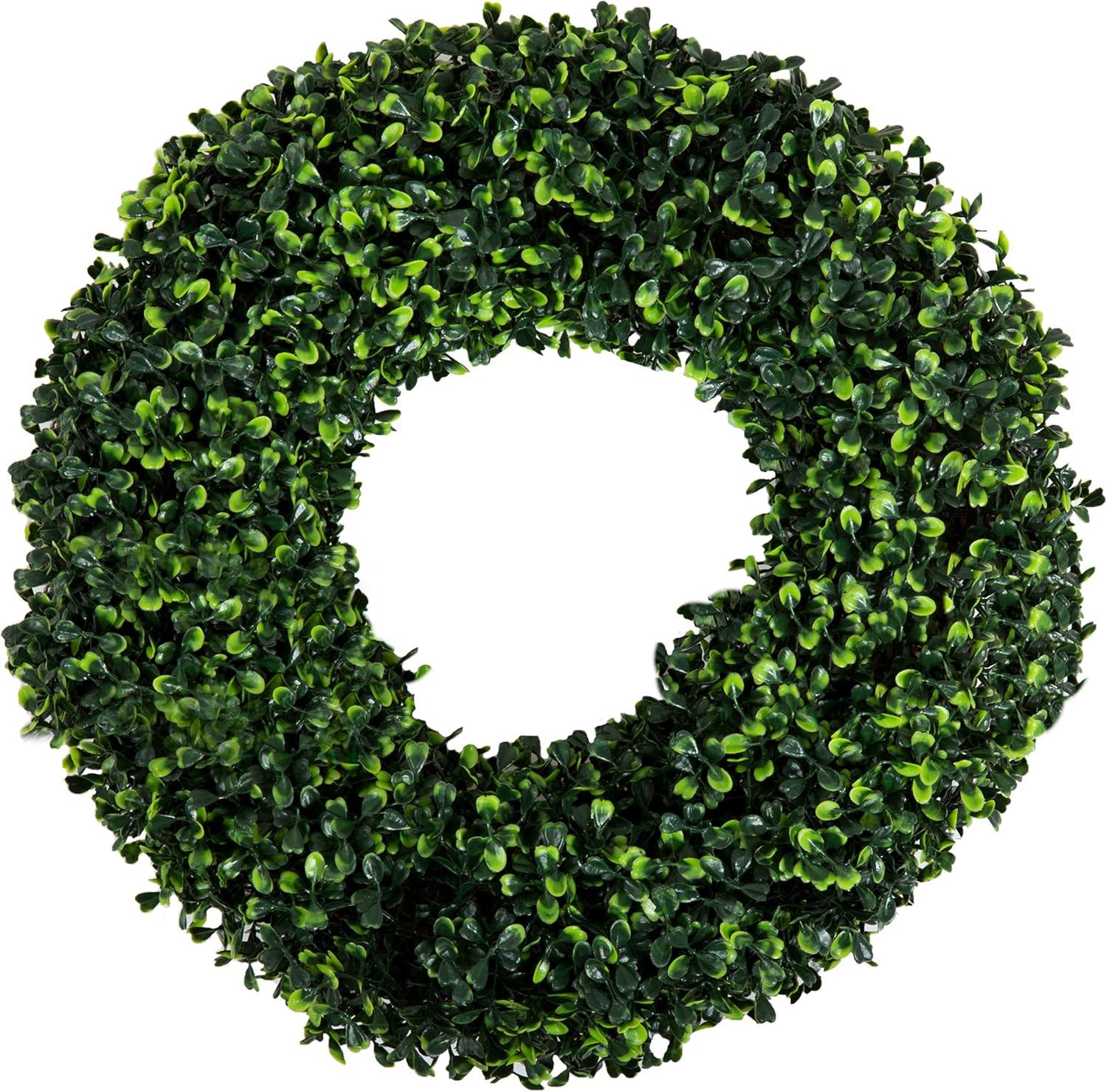 Pure Garden Outdoor/Indoor Artificial Boxwood Wreath