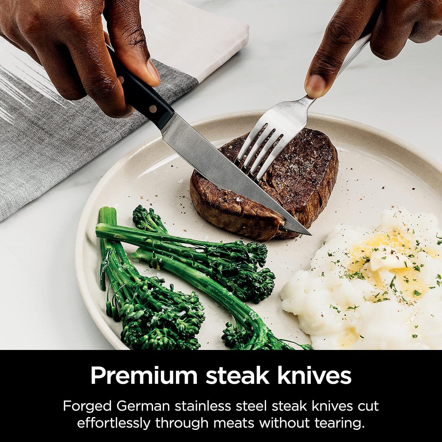 Ninja Ninja® Foodi® NeverDull Premium Knife System, 14-Piece Knife Block Set with Built-in Sharpener, Stainless Steel Knives, Black