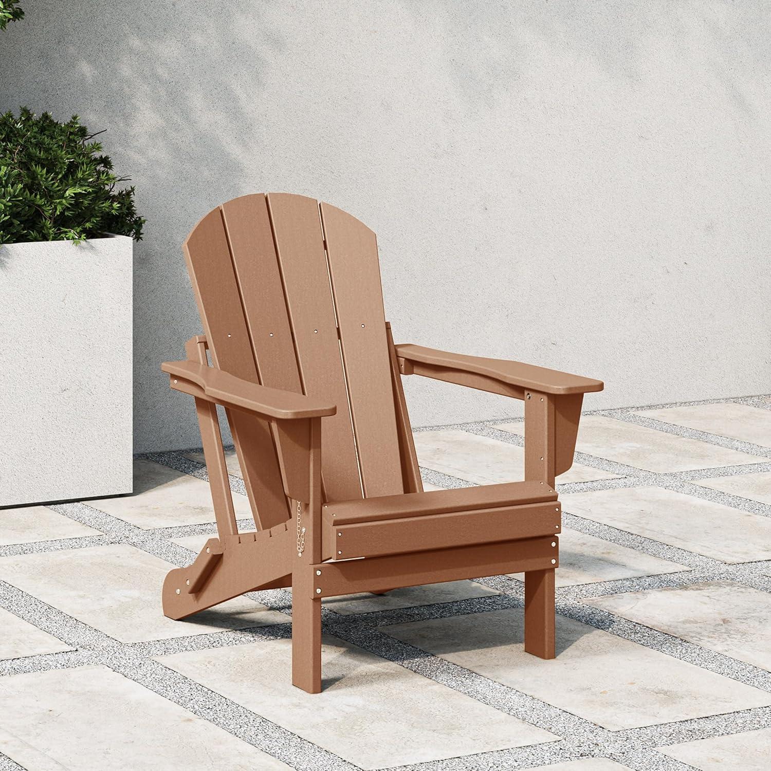 WestinTrends Malibu HDPE Outdoor Patio Folding Poly Adirondack Chair