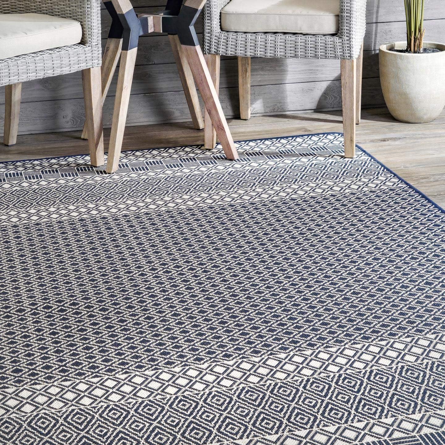 Nuloom Tilly Striped Lattice Indoor/Outdoor Area Rug