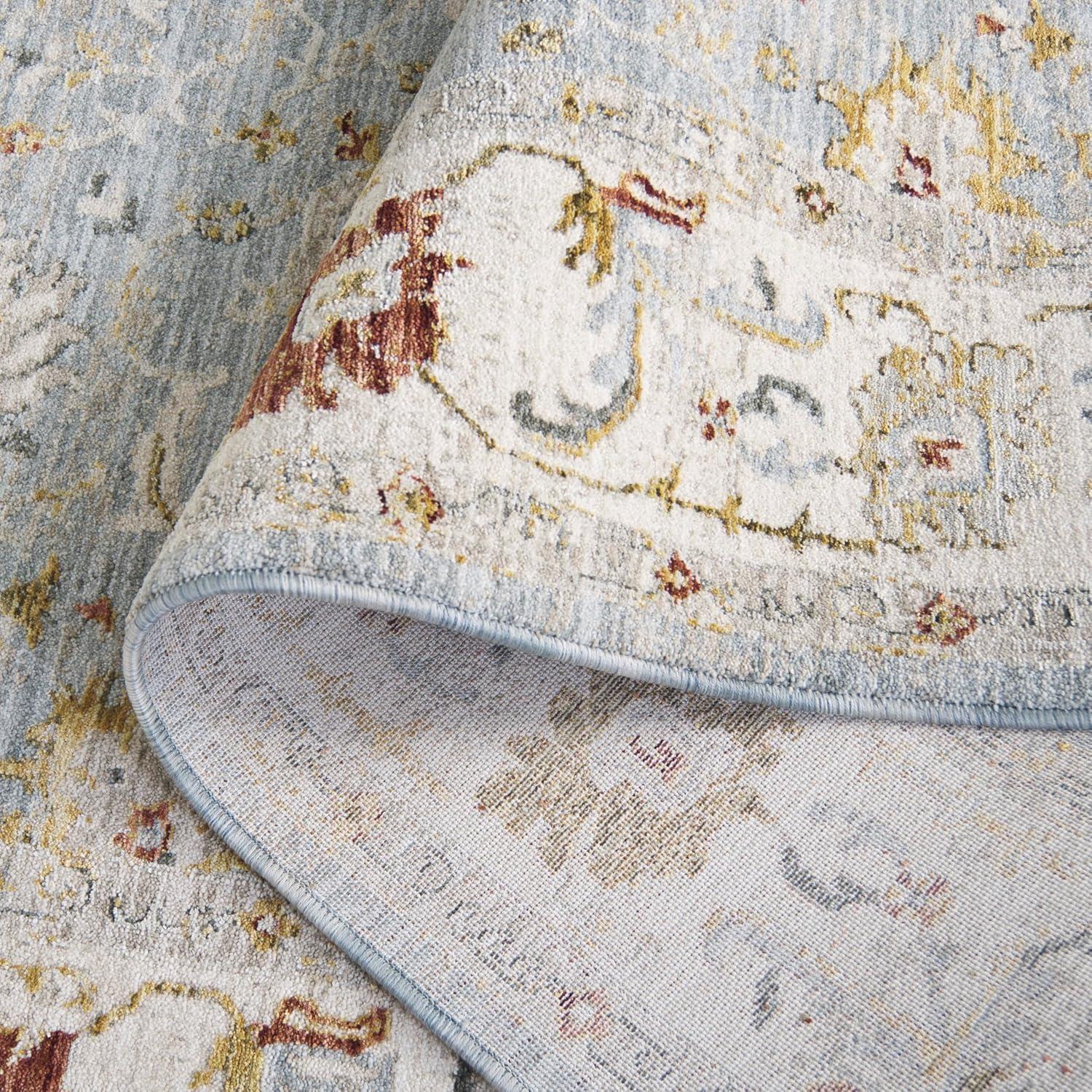 Hamilton HLT102 Power Loomed Area Rug - Blue/Gold - 5'3"x7'6" - Safavieh.