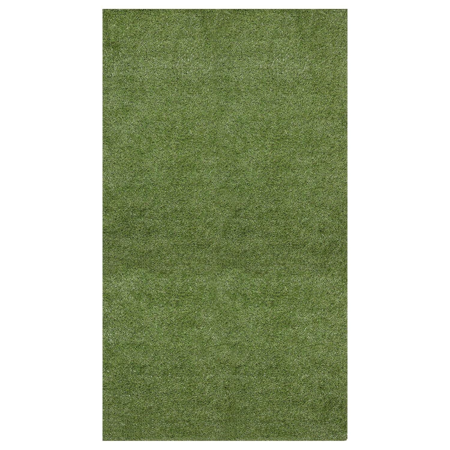 Ottomanson Grass Waterproof Indoor/Outdoor Artificial Grass Turf Rugs and Rolls Customized Size For Balcony, Patios