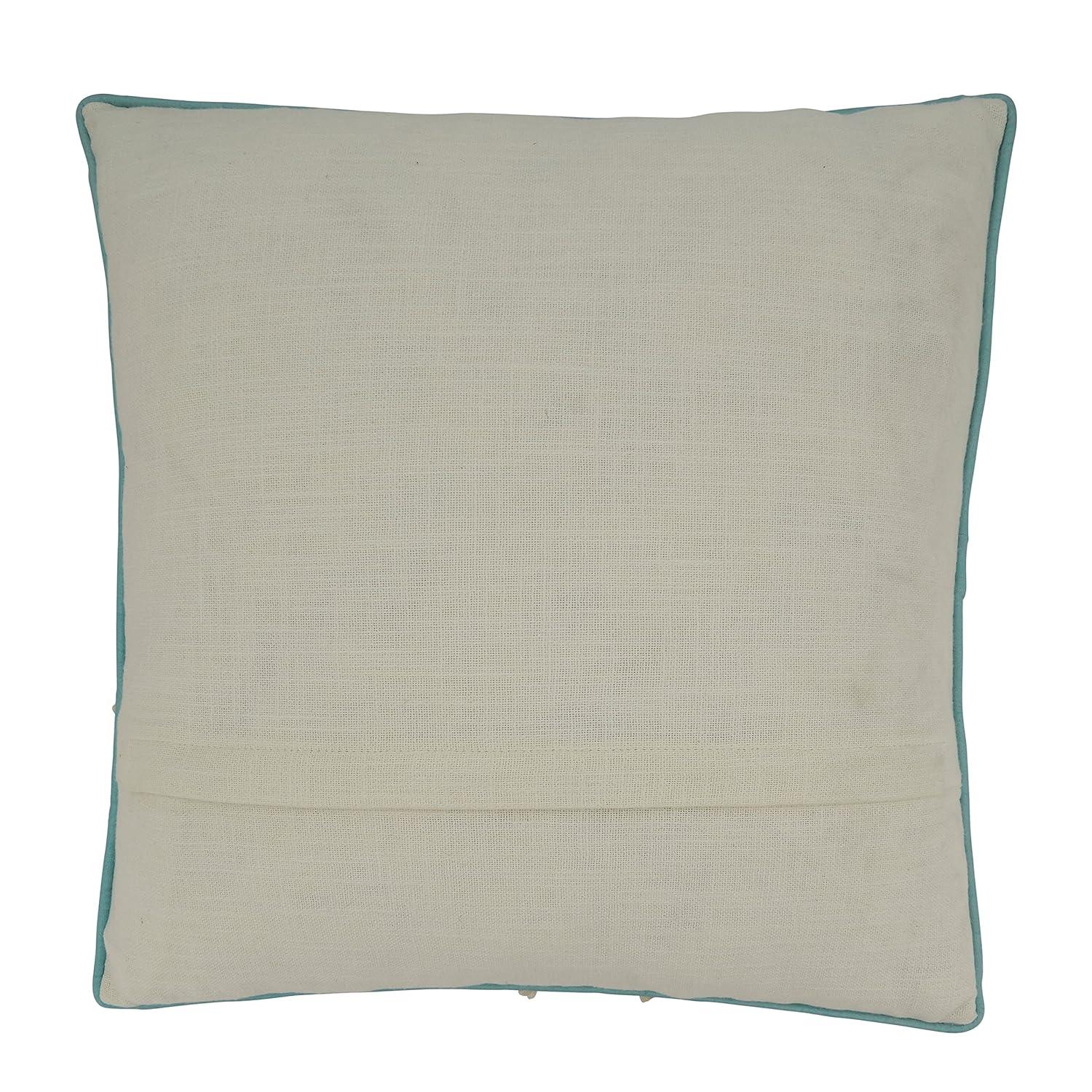 Saro Hermosa Collection Embroidered Cotton Throw Pillow