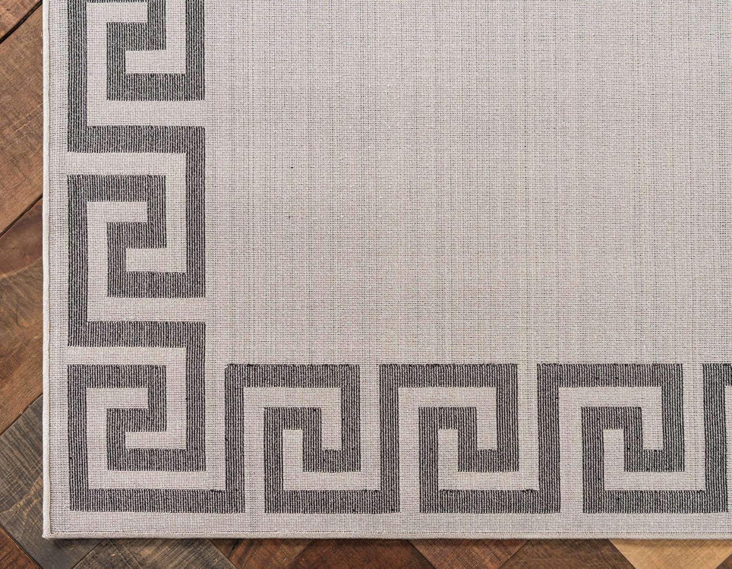 Unique Loom Athens Collection Area Rug - Modern (5' 3" x 8' Rectangle Beige and Gray/Beige)