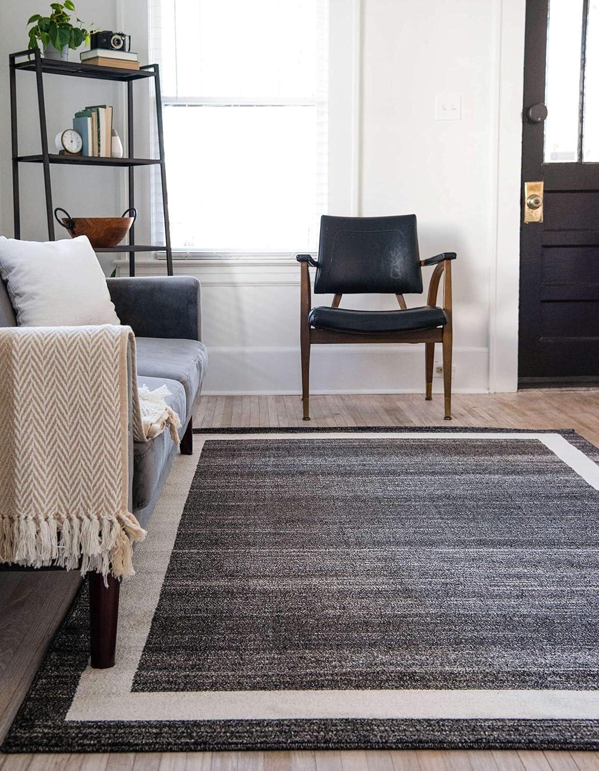 Rugs.com Angelica Collection Rug – 5' x 8' Black Medium Rug Perfect For Bedrooms, Dining Rooms, Living Rooms