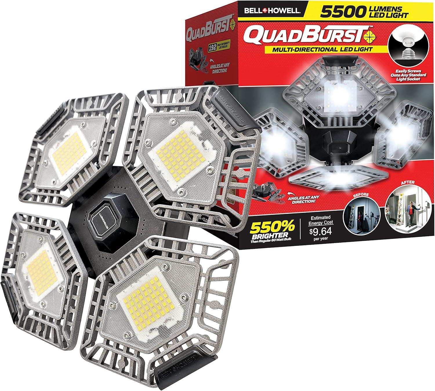 Bell+Howell Quadburst 5500 Lumens Multi Directional Ceiling Light with 4 Adjustable Panels