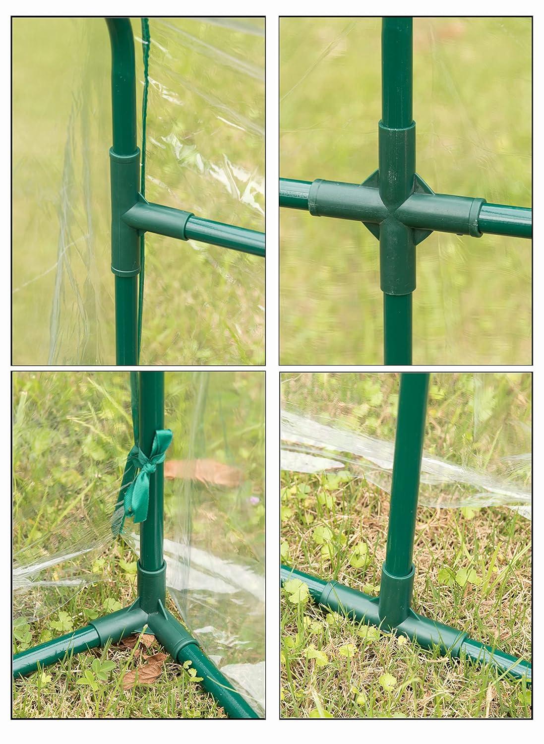 Gardenised Green Outdoor Waterproof Portable Plant Greenhouse with 2 Clear Zippered Windows, Medium