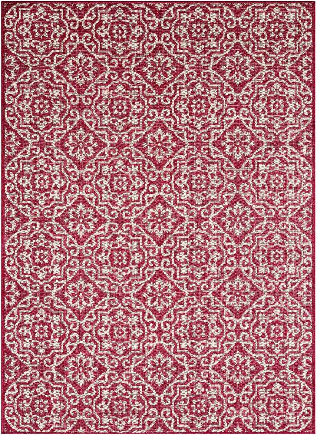 Nicole Miller New York Patio Country Danica Geometric Indoor/Outdoor Area Rug, Pink/Ivory