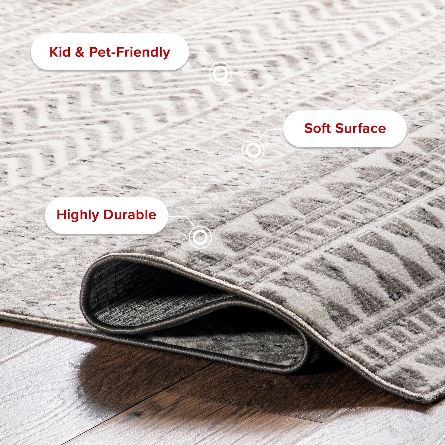 Nuloom Catherina Trellis 6 Square Indoor Area Rug for Living Room Bedroom Dining Room Kitchen, Grey/Ivory
