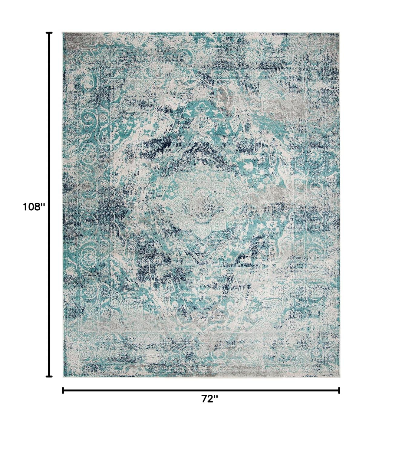 Madison MAD152 Power Loomed Indoor Area Rug - Ivory/Blue - 6'x9' - Safavieh