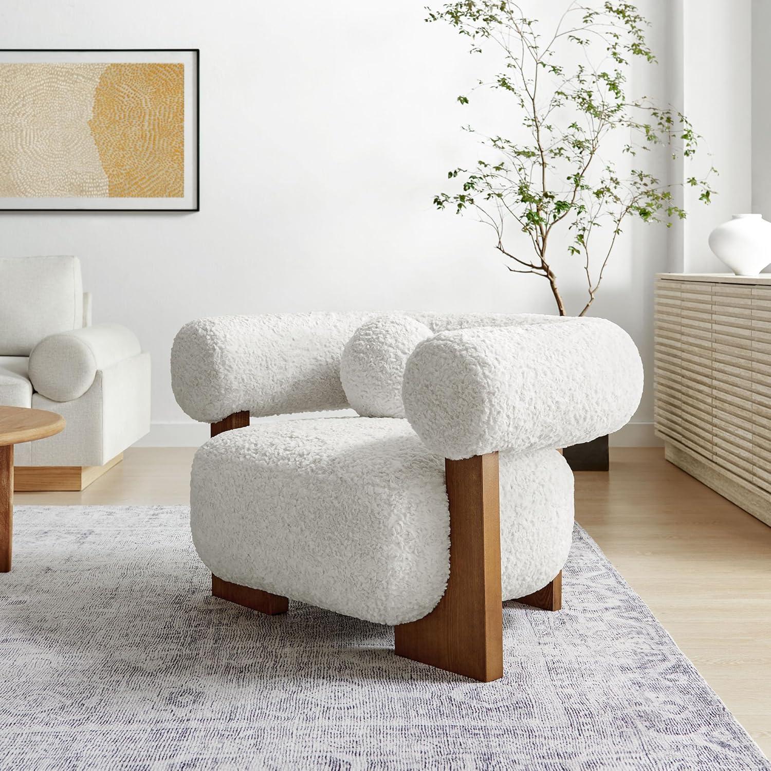 Modway Jace Faux Fur Fabric Accent Chair