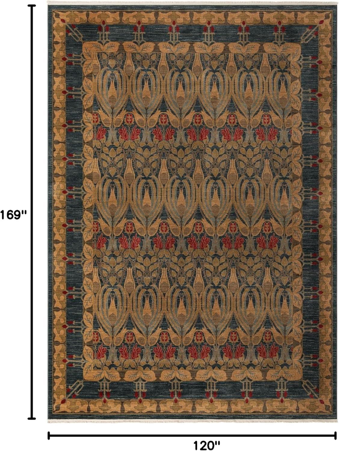 Unique Loom Contemporary Stirling Area Rug Denim Color