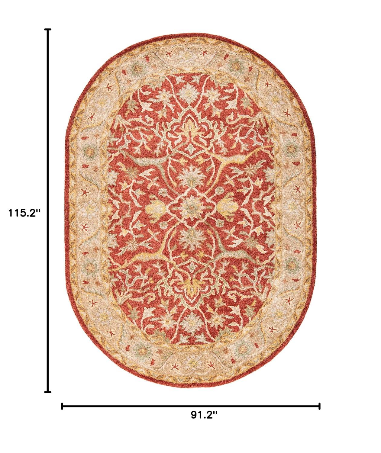 Antiquity AT14 Hand Tufted Indoor Area Rug - Rust - 7'6"x9'6" Oval - Safavieh