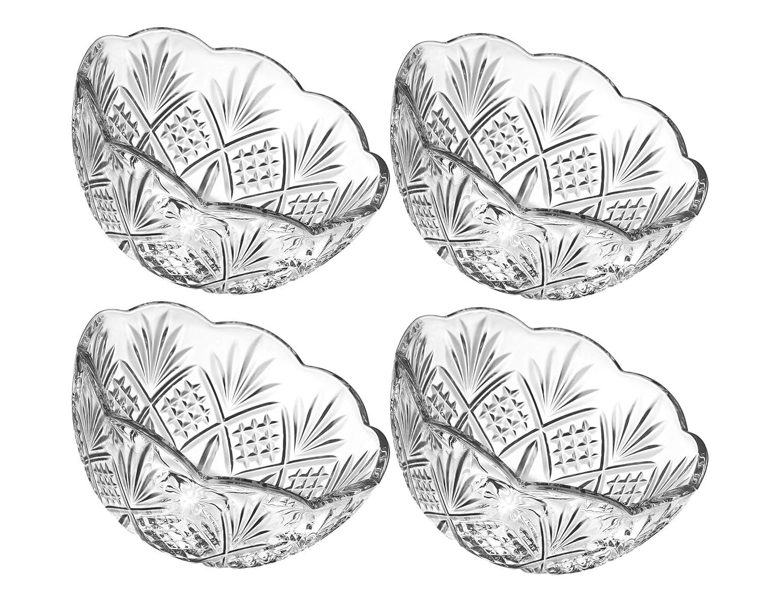 Godinger Silver Art Co Dublin Crystal Dessert Bowls 3.5oz Set (Set of 4)
