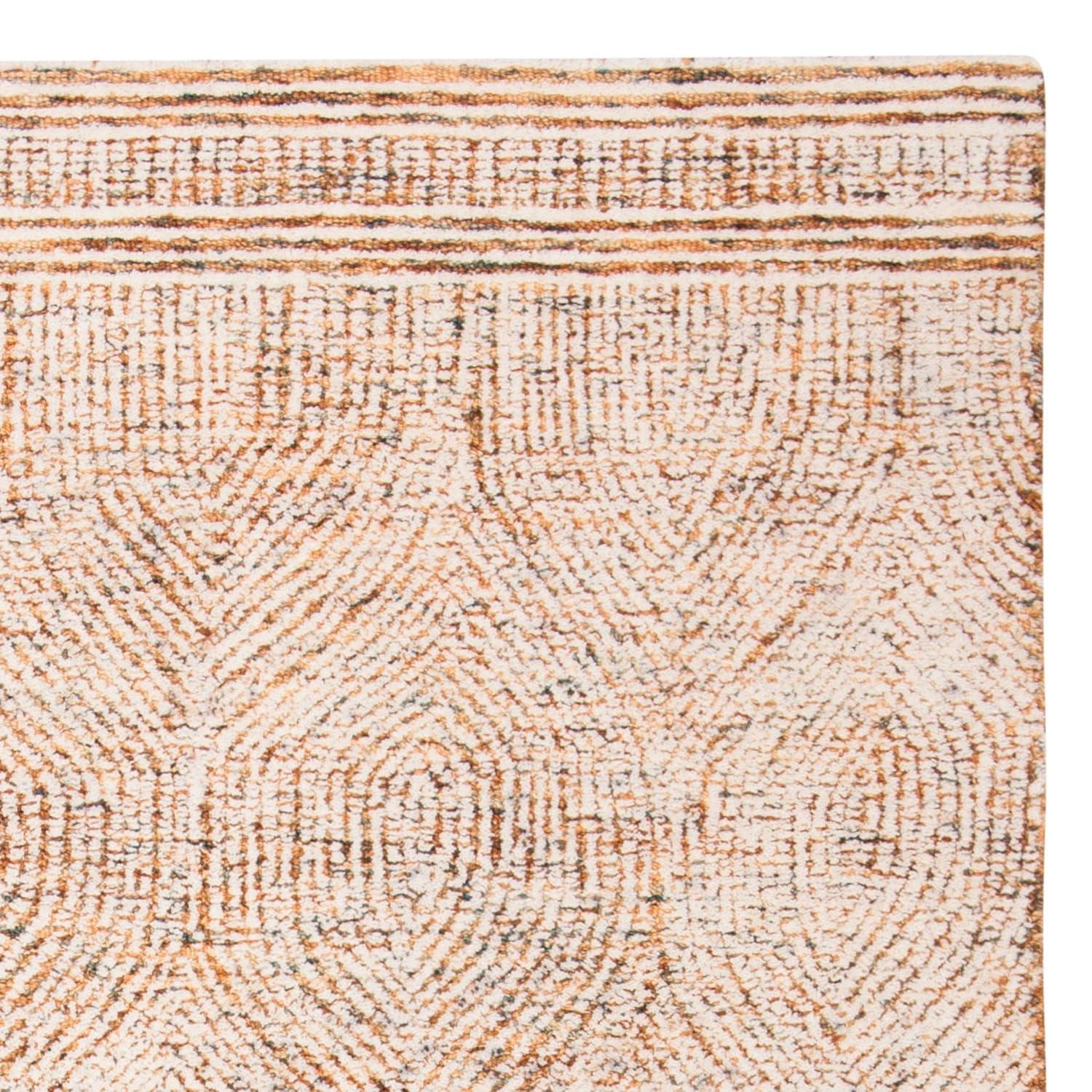Abstract ABT340 Handmade Indoor Area Rug - Ivory/Rust - 8'x10' - Safavieh