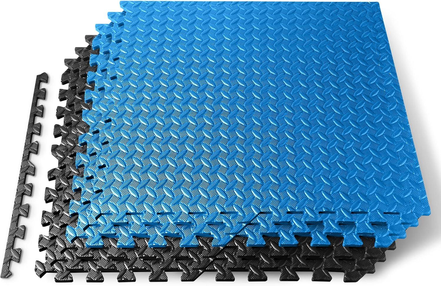 SereneLife Thick Puzzle Exercise Mat, EVA Foam Interlocking Tiles Protective Flooring for Gym Equipment and Cushion (Set of 6)