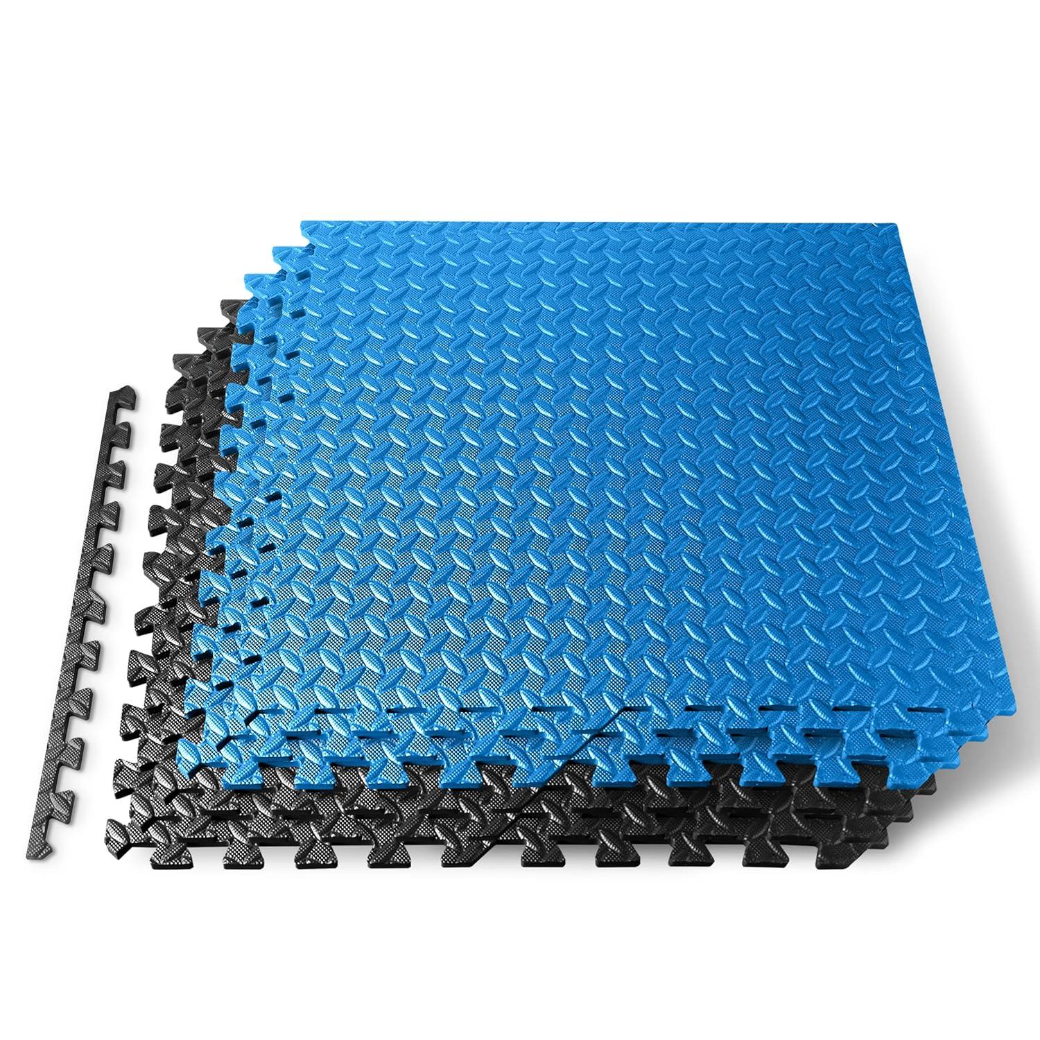 SereneLife Thick Puzzle Exercise Mat, EVA Foam Interlocking Tiles Protective Flooring for Gym Equipment and Cushion (Set of 6)