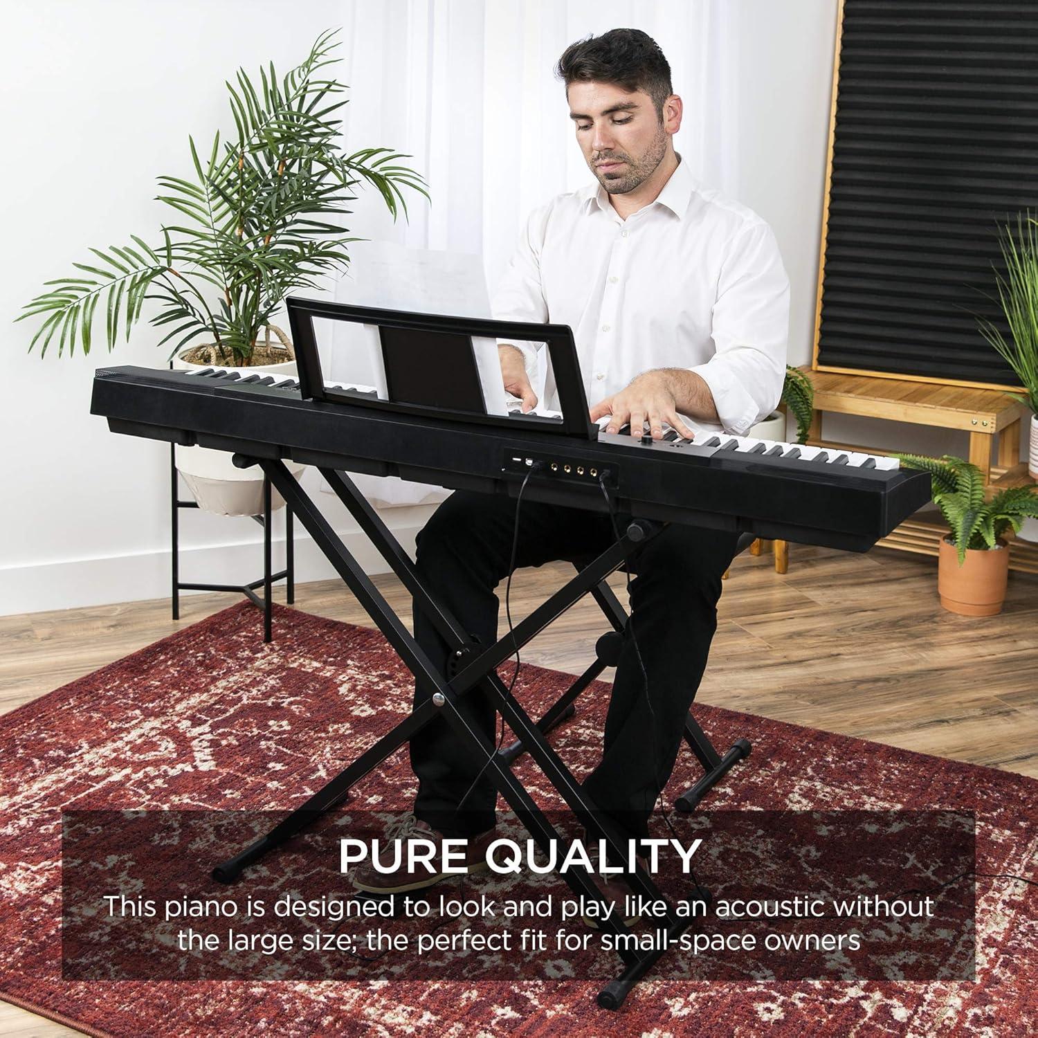 Best Choice Products 88-Key Full Size Digital Piano for All Player Levels w/ Semi-Weighted Keys, Stand, Pedal