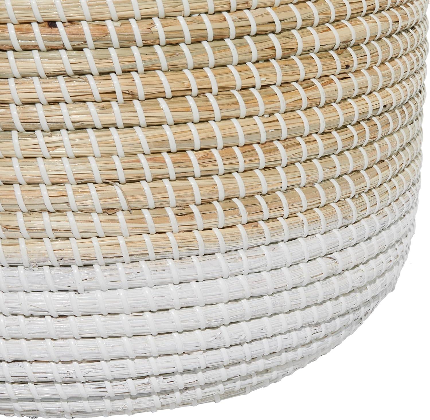 DecMode 18", 20" Brown Sea Grass Contemporary Storage Basket, 2 - Pieces
