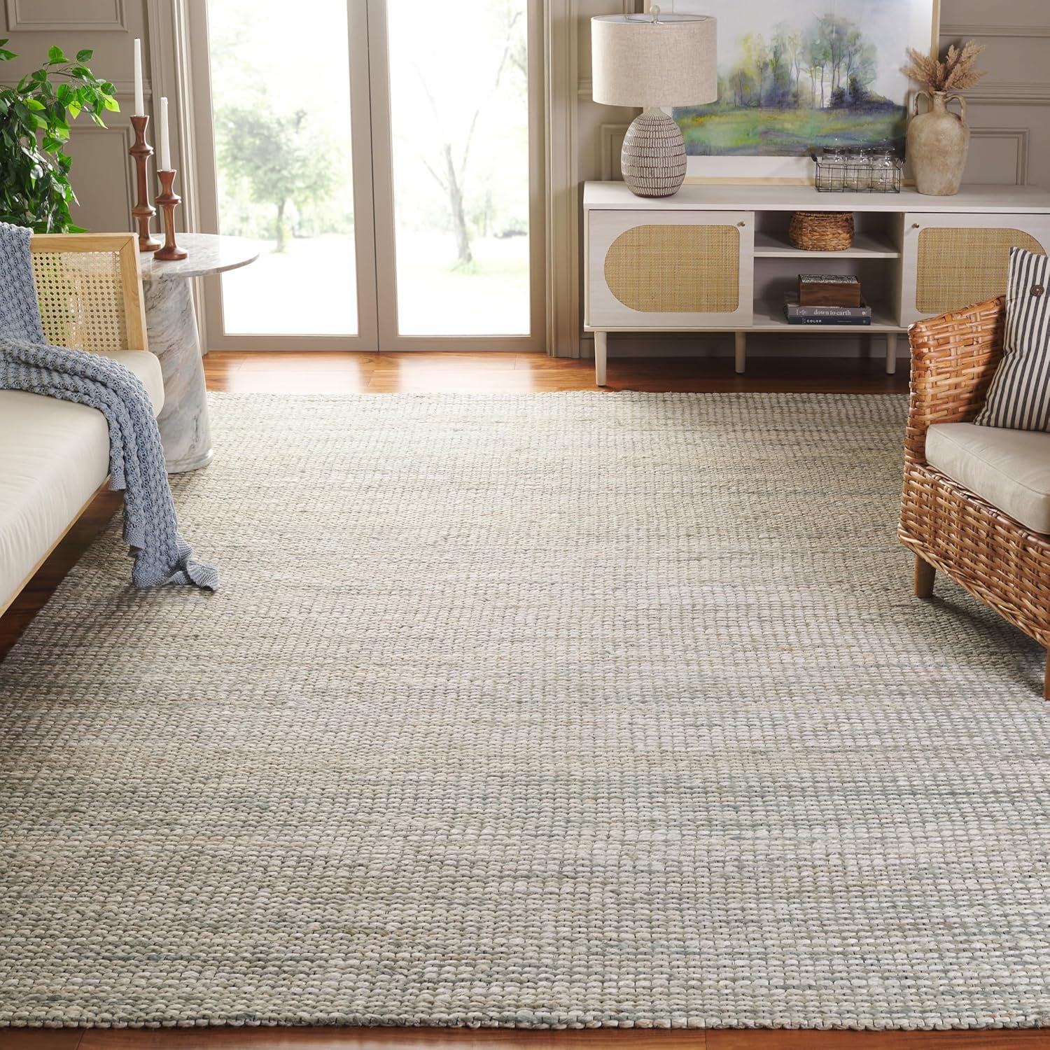 SAFAVIEH Marbella Christina Solid Area Rug, Light Grey, 9' x 12'