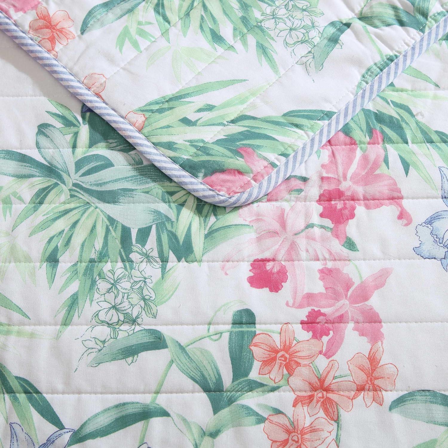 Tommy Bahama Home Tommy Bahama Island Orchid Cotton Reversible Pink Quilt Set