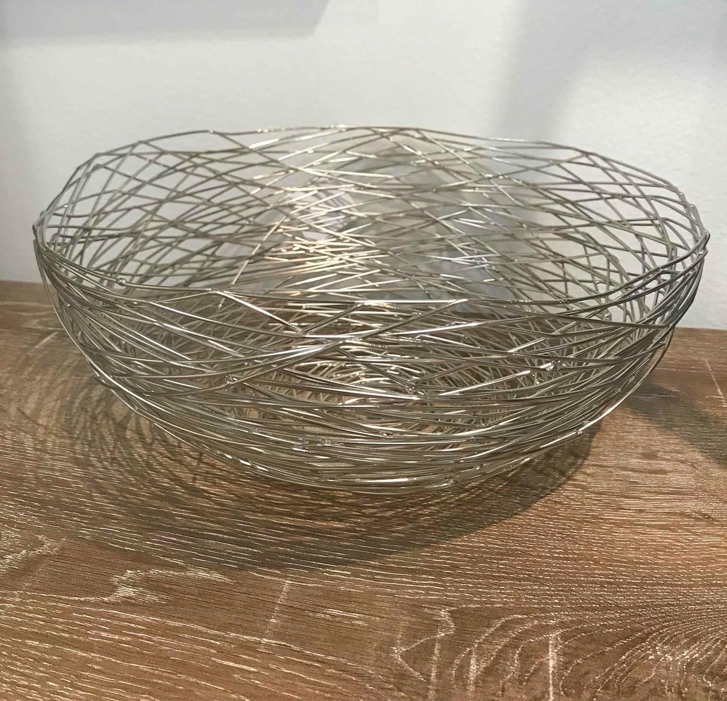 Modern Day Accents5700Wire BowlGuita Wire Bowl, Iron, Silver, Table top, Fruit, Vegetables, Eggs, Light, See through, Accents, Kitchen, House, Office, Nest, D√©cor, 12" x 12" x 5.5"Silver