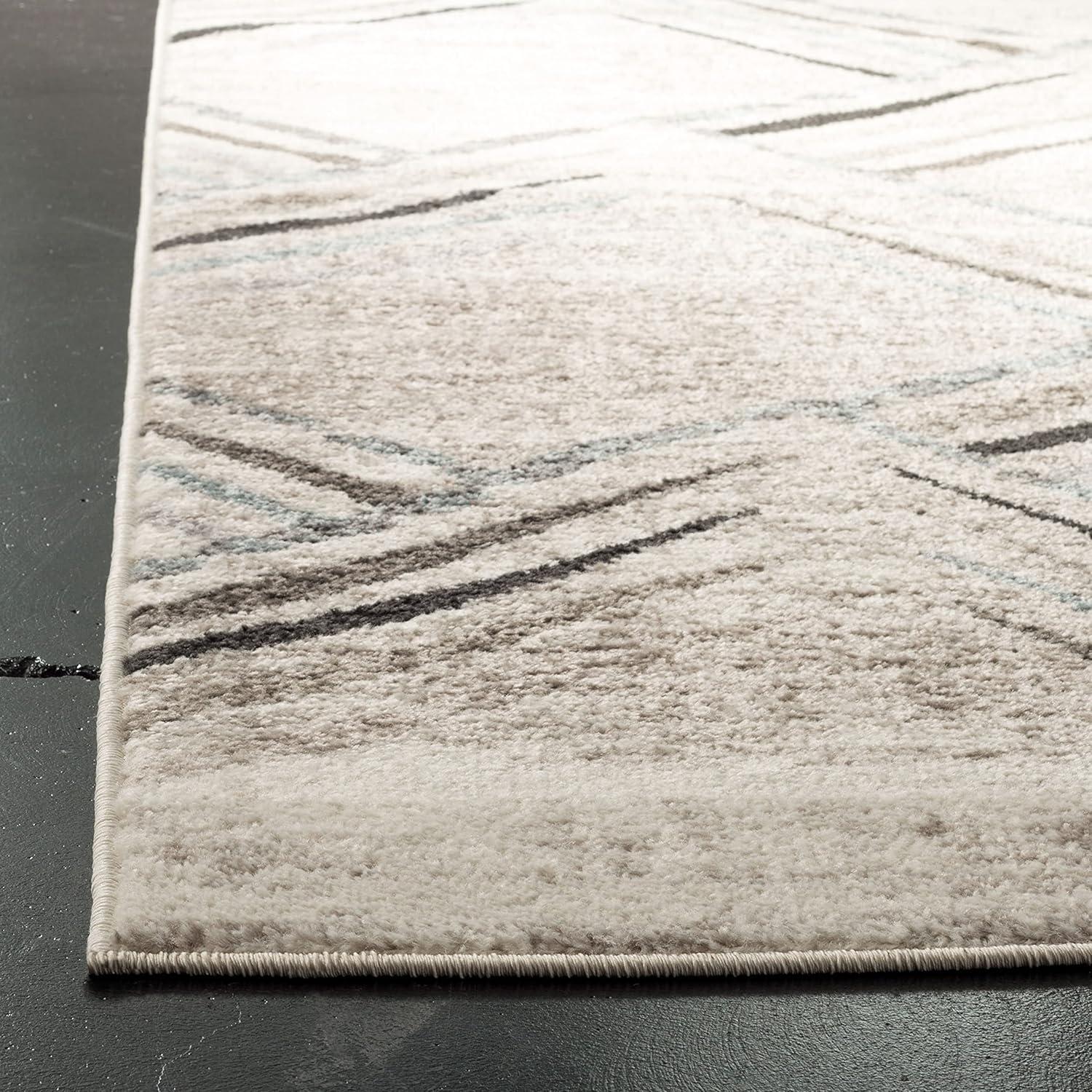 Amsterdam AMS112 Power Loomed Indoor Accent Rug - Cream/Charcoal - 3'x5' - Safavieh